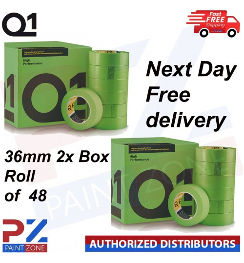 2X Q1 High Performance Green MASKING TAPE PREMIUM AUTOMOTIVE 36mm x 50mm Roll 48